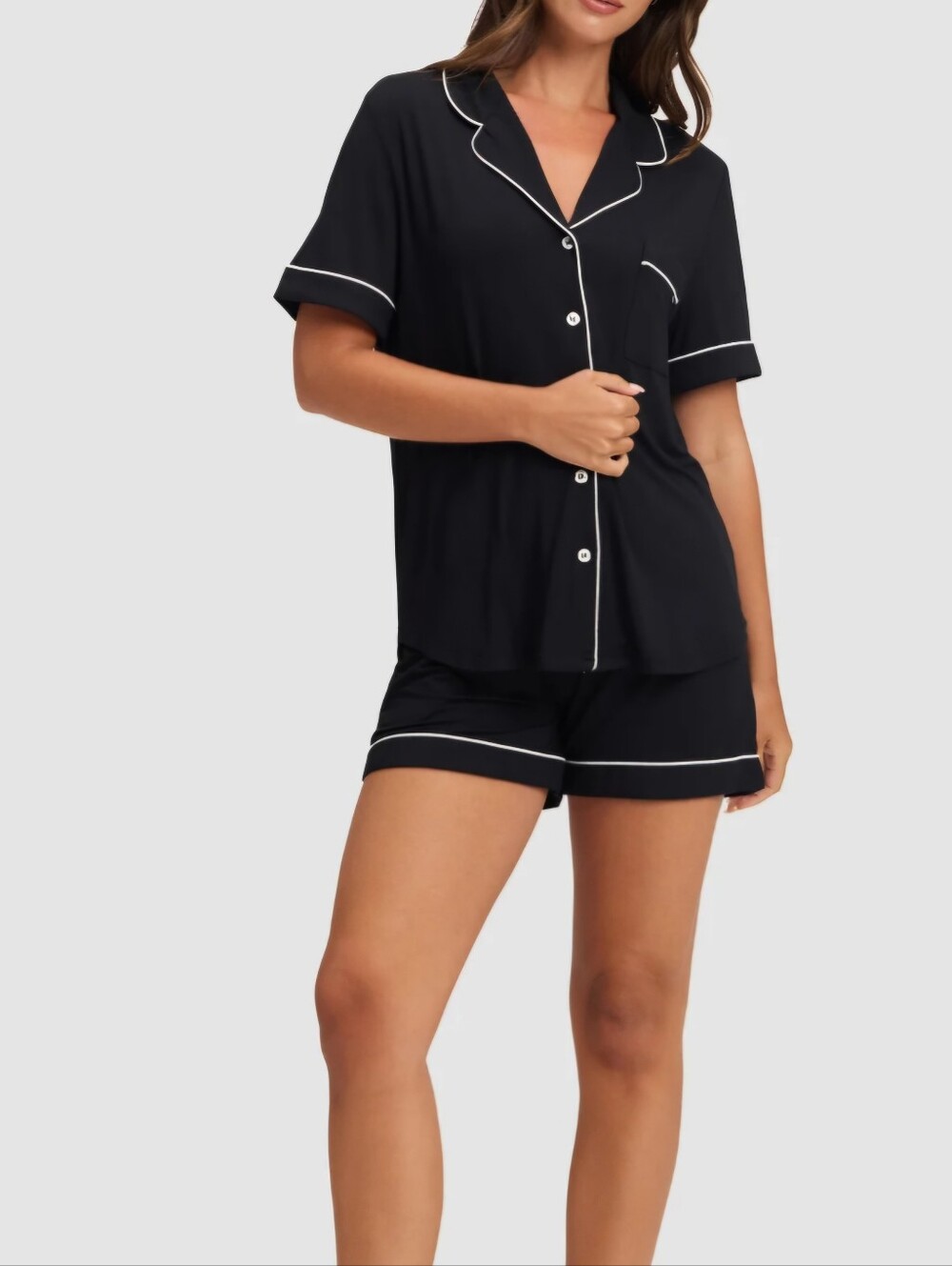 COZY EARTH BAMBOO STRETCH KNIT CLASSIC PAJAMA SET
